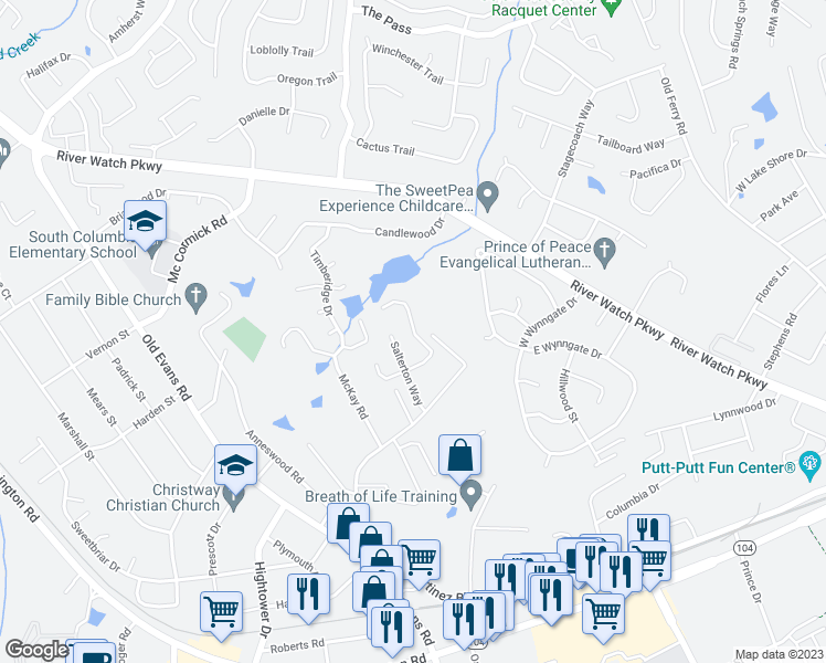 map of restaurants, bars, coffee shops, grocery stores, and more near Purbeck Lane in Martinez