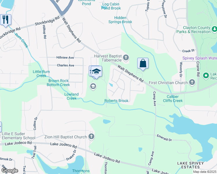 map of restaurants, bars, coffee shops, grocery stores, and more near 1901 Spivey Village Circle in Jonesboro
