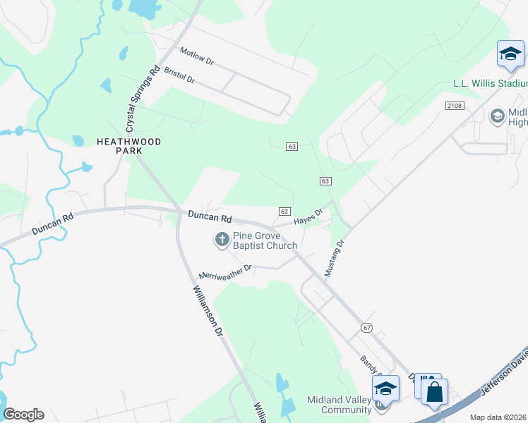 map of restaurants, bars, coffee shops, grocery stores, and more near 1043 Dunbar Court in Graniteville