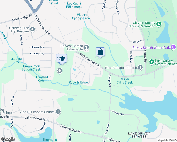 map of restaurants, bars, coffee shops, grocery stores, and more near 8531 Spivey Village Trail in Jonesboro