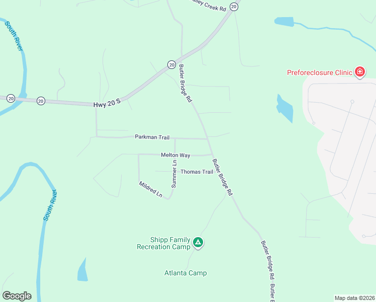 map of restaurants, bars, coffee shops, grocery stores, and more near 45 Parkman Trail in Covington