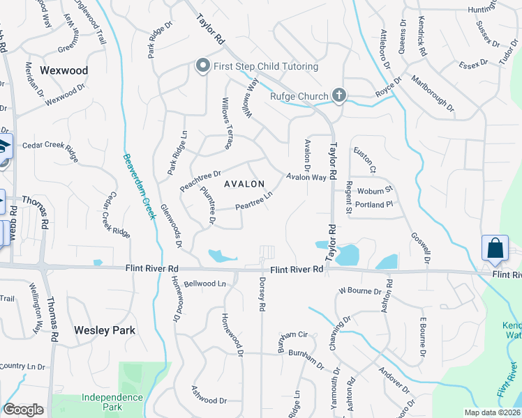 map of restaurants, bars, coffee shops, grocery stores, and more near 159 Peartree Lane in Riverdale