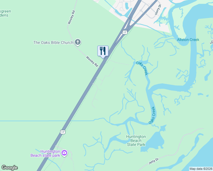 map of restaurants, bars, coffee shops, grocery stores, and more near 16 Gillette Place in Murrells Inlet