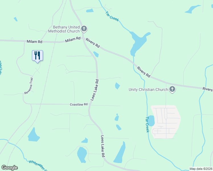 map of restaurants, bars, coffee shops, grocery stores, and more near 501 Lees Lake Road in Fayetteville