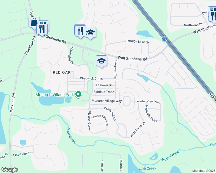 map of restaurants, bars, coffee shops, grocery stores, and more near 383 Chadwick Cmns in Stockbridge