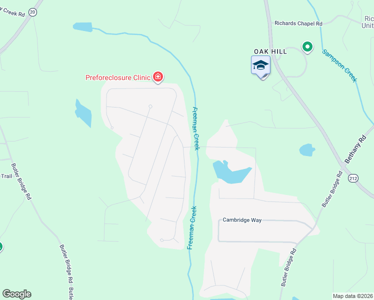 map of restaurants, bars, coffee shops, grocery stores, and more near 600 Freeman Drive in Covington