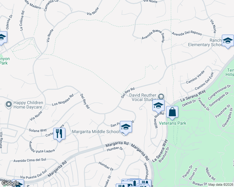 map of restaurants, bars, coffee shops, grocery stores, and more near in Temecula