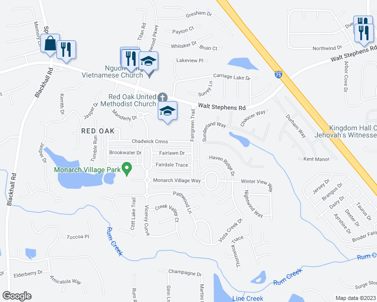 map of restaurants, bars, coffee shops, grocery stores, and more near 433 Fairlawn Drive in Stockbridge