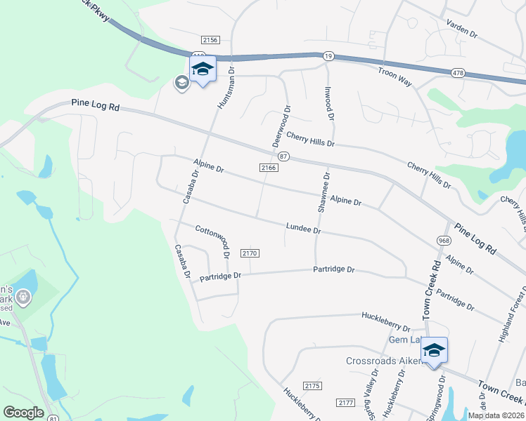 map of restaurants, bars, coffee shops, grocery stores, and more near 1850 Lundee Dr in Aiken