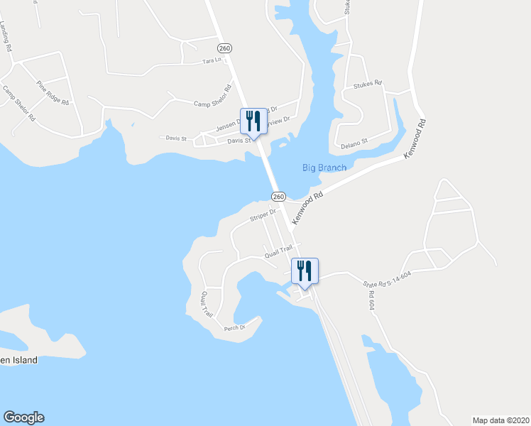 map of restaurants, bars, coffee shops, grocery stores, and more near 106 Striper Drive in Manning