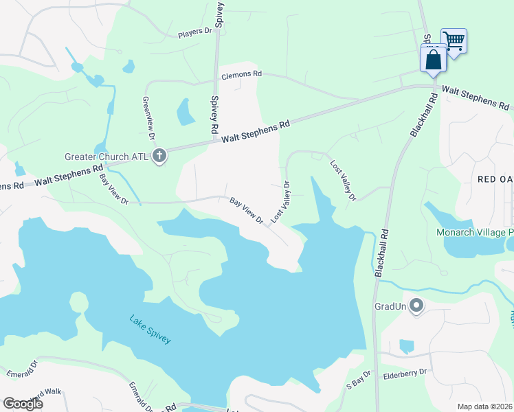 map of restaurants, bars, coffee shops, grocery stores, and more near 3234 Bay View Drive in Jonesboro