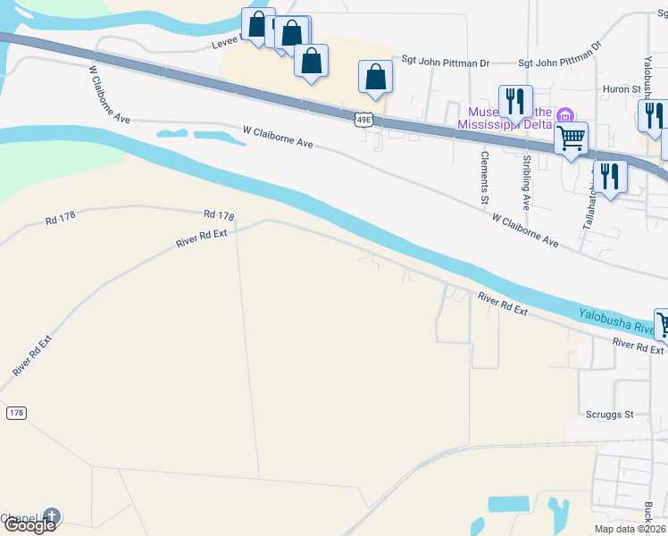 map of restaurants, bars, coffee shops, grocery stores, and more near 2709 River Road Extension in Greenwood