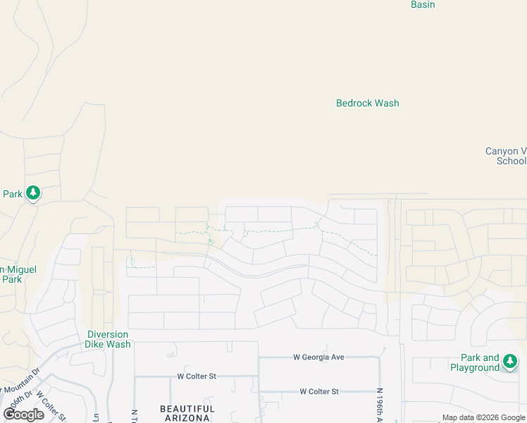 map of restaurants, bars, coffee shops, grocery stores, and more near 19727 West Palo Verde Drive in Litchfield Park