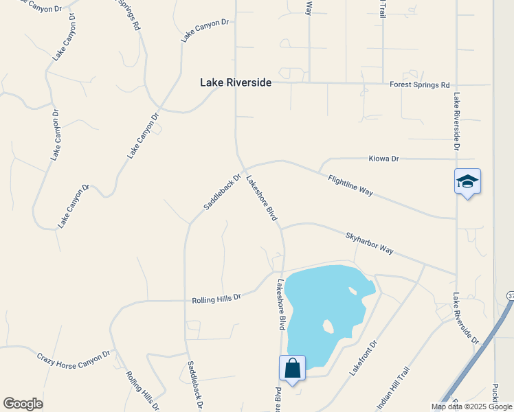 map of restaurants, bars, coffee shops, grocery stores, and more near 41265 Lakeshore Boulevard in Aguanga