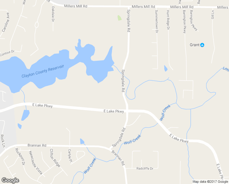 map of restaurants, bars, coffee shops, grocery stores, and more near 325 Springdale Road in Stockbridge