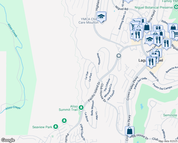map of restaurants, bars, coffee shops, grocery stores, and more near 30362 La Vue in Laguna Niguel