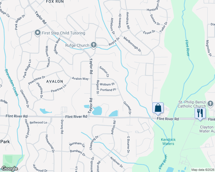 map of restaurants, bars, coffee shops, grocery stores, and more near 71 Woburn St in Jonesboro