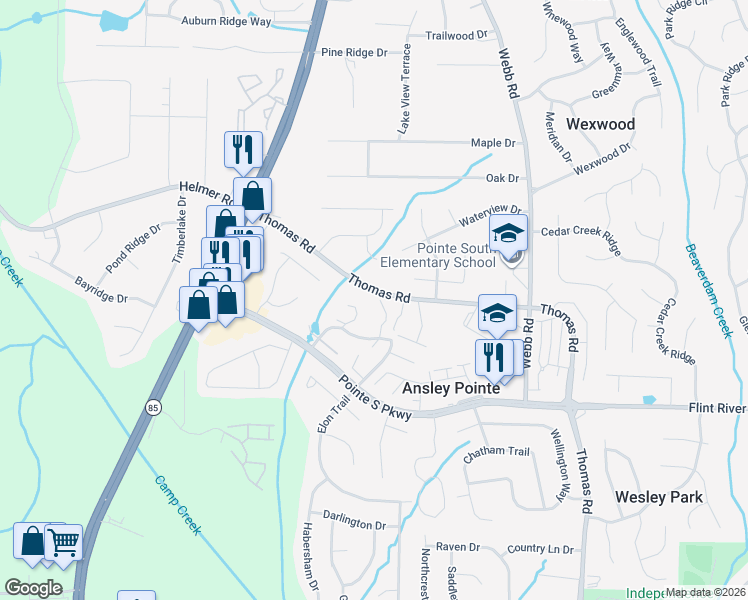 map of restaurants, bars, coffee shops, grocery stores, and more near 8573 Parkside Drive in Jonesboro
