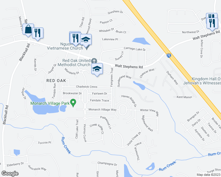 map of restaurants, bars, coffee shops, grocery stores, and more near 361 Chadwick Cmns in Stockbridge