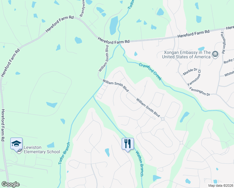 map of restaurants, bars, coffee shops, grocery stores, and more near 230 Asa Way in Evans