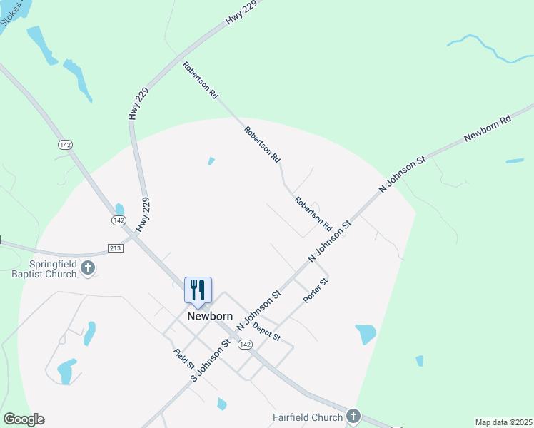 map of restaurants, bars, coffee shops, grocery stores, and more near 160 Springdale Court in Newborn