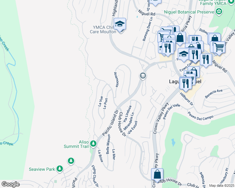 map of restaurants, bars, coffee shops, grocery stores, and more near 30352 Anamonte in Laguna Niguel