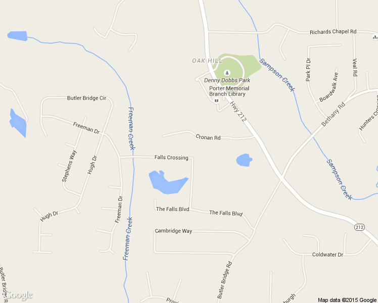 map of restaurants, bars, coffee shops, grocery stores, and more near 150 Falls Crossing in Covington