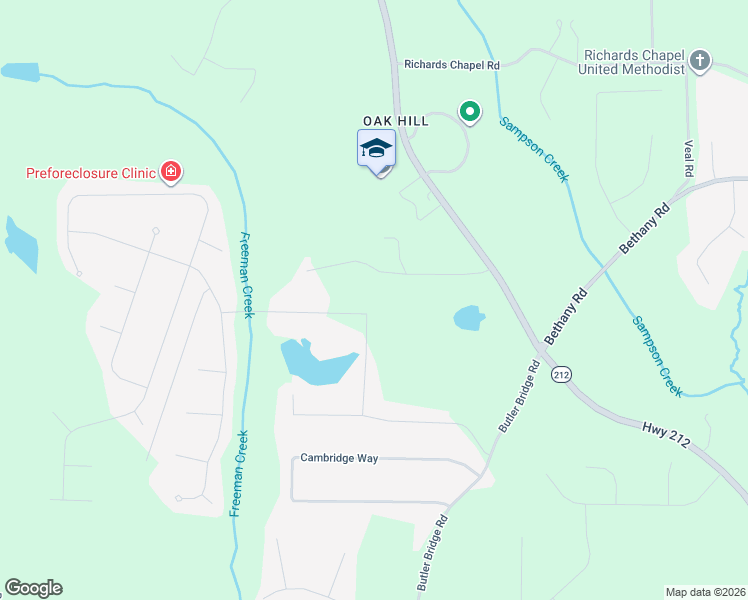 map of restaurants, bars, coffee shops, grocery stores, and more near 150 Falls Crossing in Covington