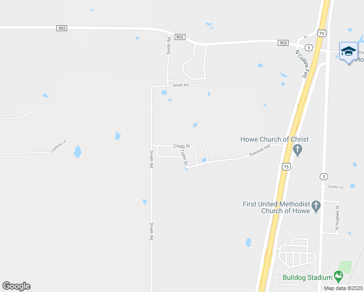 map of restaurants, bars, coffee shops, grocery stores, and more near Clegg Street in Howe