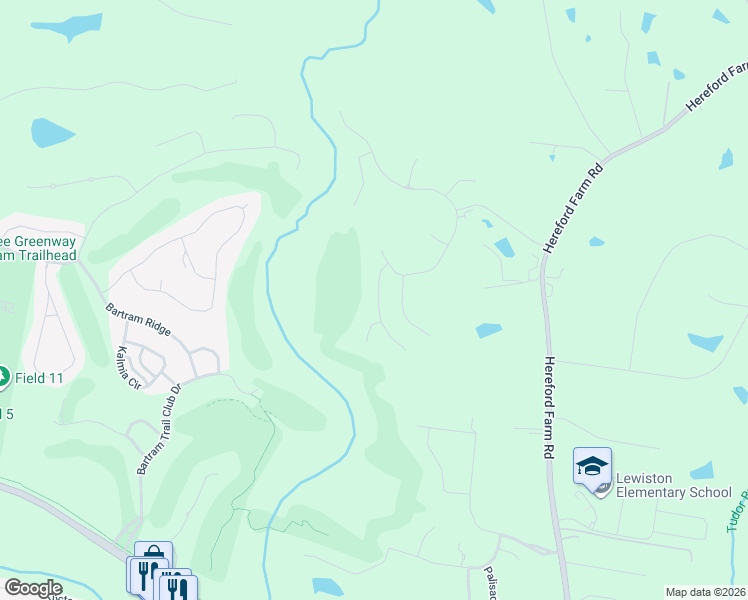 map of restaurants, bars, coffee shops, grocery stores, and more near 4644 Southwind Road in Evans