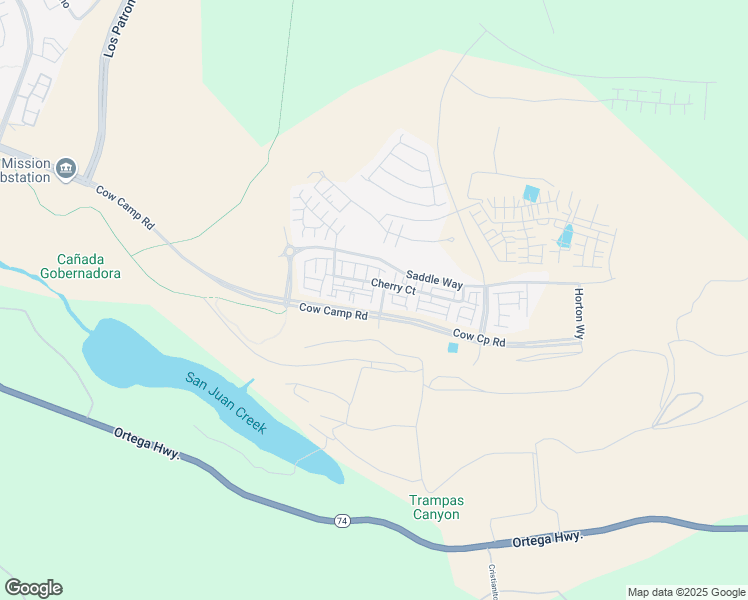 map of restaurants, bars, coffee shops, grocery stores, and more near 1500 Lasso Way in Mission Viejo