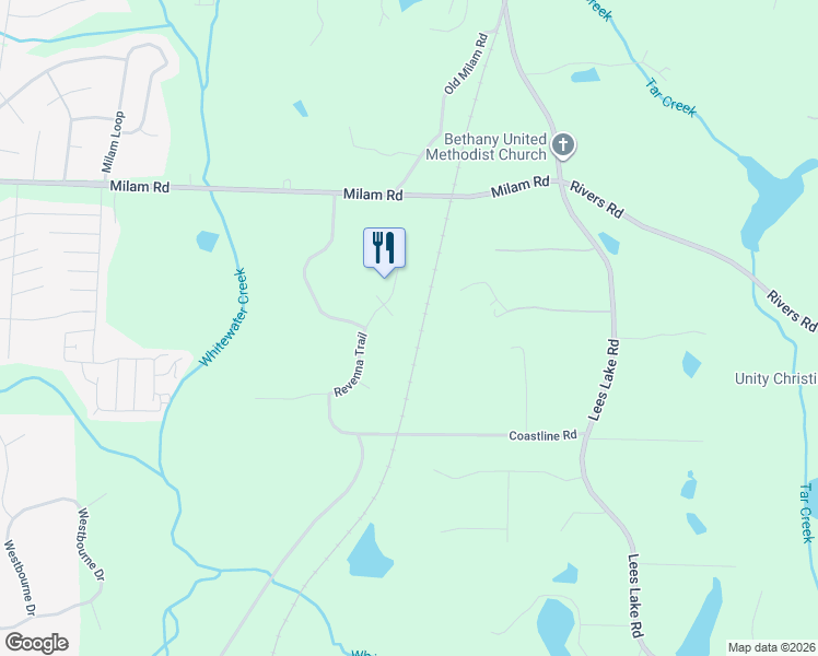 map of restaurants, bars, coffee shops, grocery stores, and more near 120 Browning Court in Fayetteville