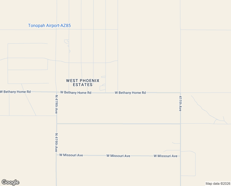map of restaurants, bars, coffee shops, grocery stores, and more near 41480 West Bethany Home Road in Tonopah