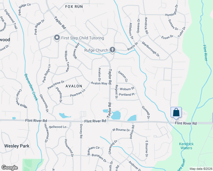 map of restaurants, bars, coffee shops, grocery stores, and more near 8553 Taylor Road in Riverdale