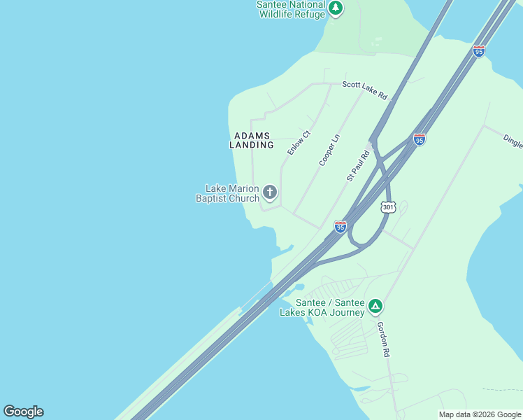 map of restaurants, bars, coffee shops, grocery stores, and more near 1329 Scott Lake Road in Summerton