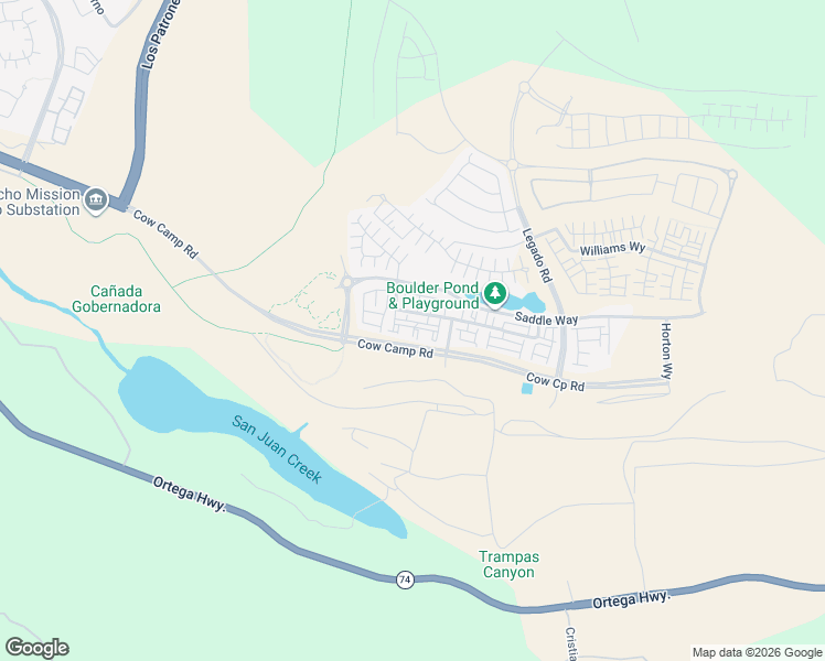map of restaurants, bars, coffee shops, grocery stores, and more near 1300 Lasso Way in Ladera Ranch