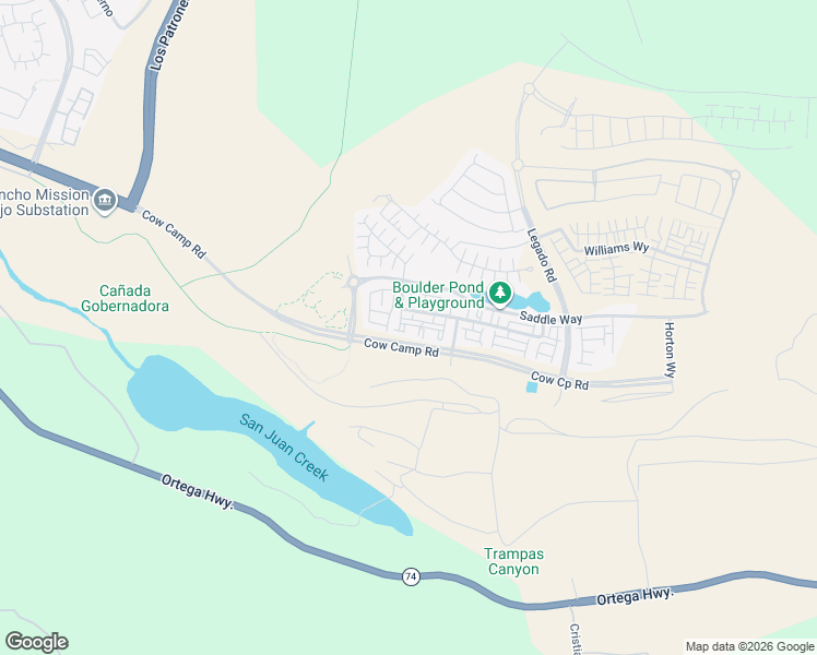 map of restaurants, bars, coffee shops, grocery stores, and more near 1100 Lasso Way in Mission Viejo