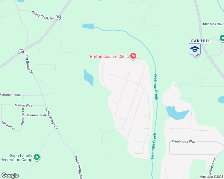 map of restaurants, bars, coffee shops, grocery stores, and more near 55 Ashley Way in Covington