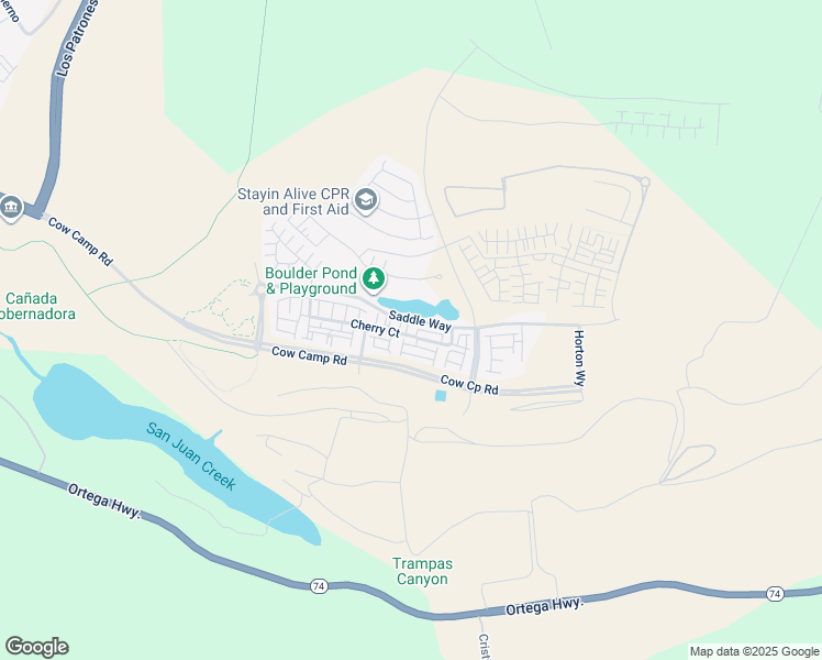 map of restaurants, bars, coffee shops, grocery stores, and more near 26 Crown Point Drive in Ladera Ranch