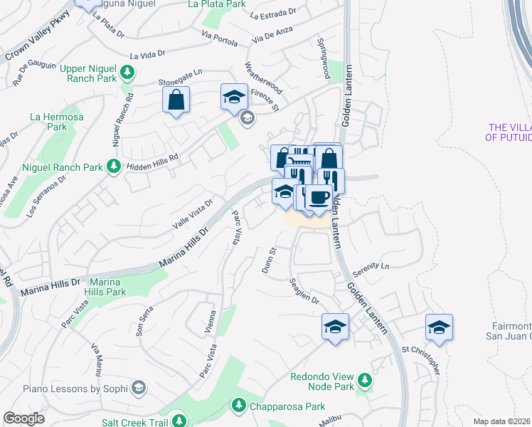 map of restaurants, bars, coffee shops, grocery stores, and more near 196 Chandon in Laguna Niguel