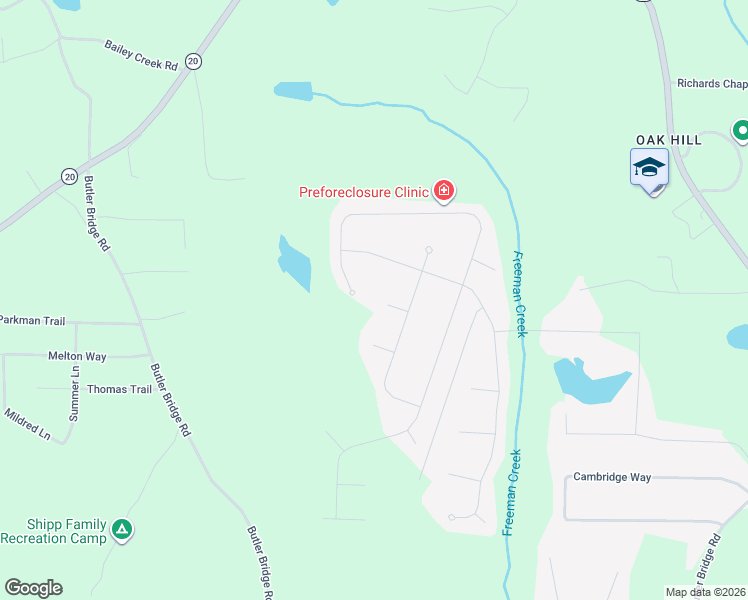 map of restaurants, bars, coffee shops, grocery stores, and more near 55 Ashley Way in Covington