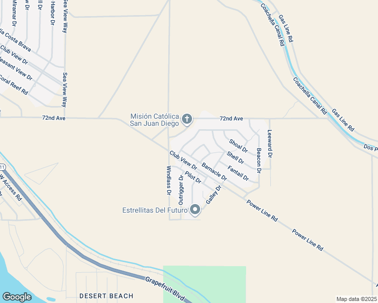 map of restaurants, bars, coffee shops, grocery stores, and more near 72180 Barnacle Drive in Mecca