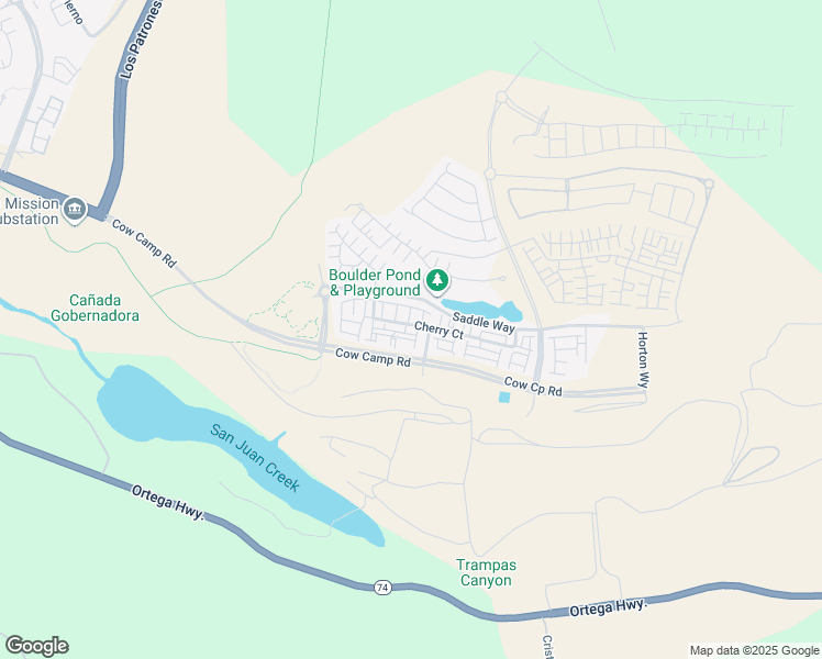 map of restaurants, bars, coffee shops, grocery stores, and more near 1401 Lasso Way in Ladera Ranch