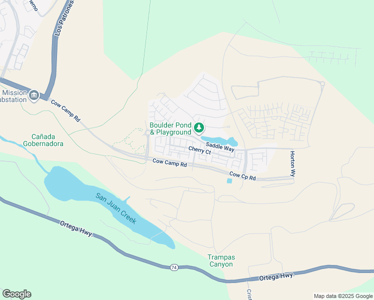 map of restaurants, bars, coffee shops, grocery stores, and more near 1401 Lasso Way in Ladera Ranch