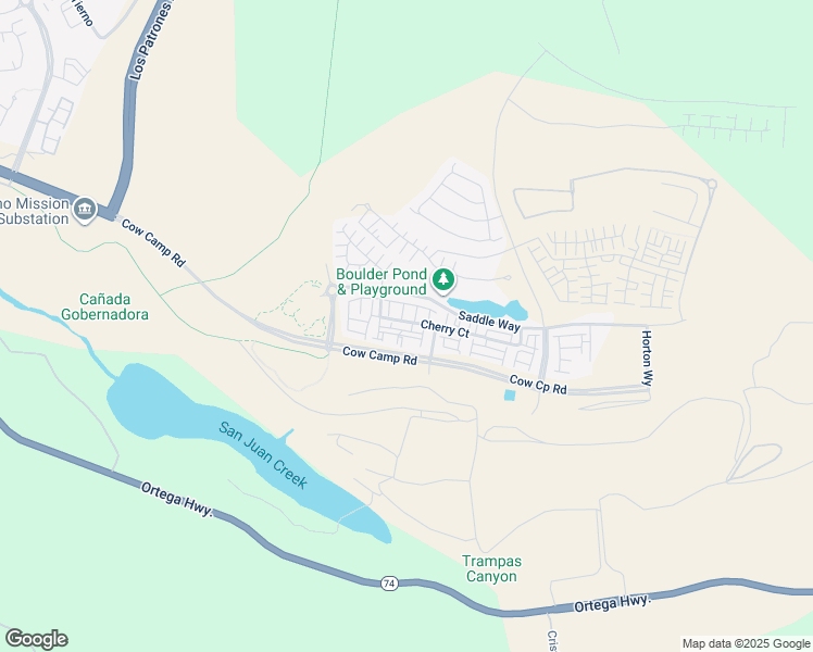 map of restaurants, bars, coffee shops, grocery stores, and more near 1301 Lasso Way in Ladera Ranch