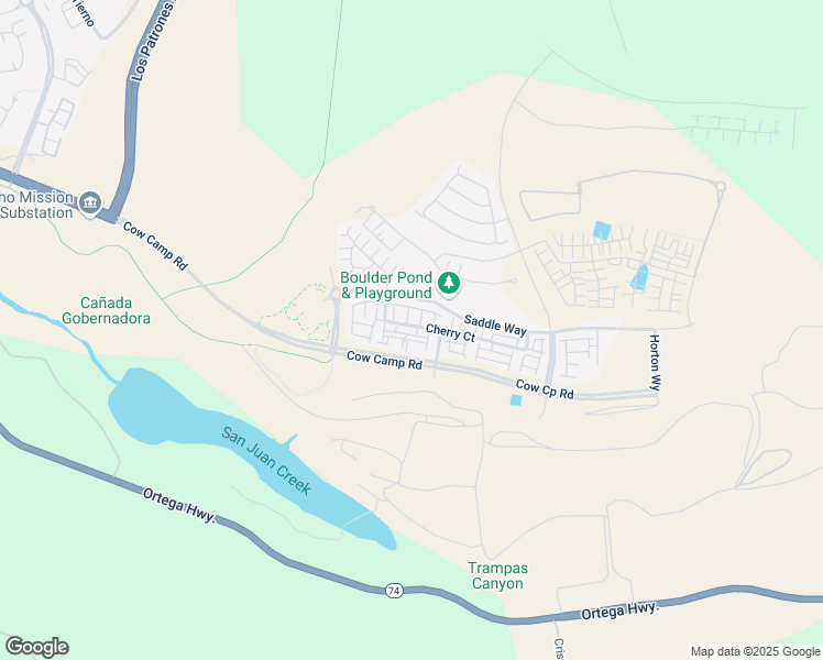 map of restaurants, bars, coffee shops, grocery stores, and more near 1301 Lasso Way in Ladera Ranch