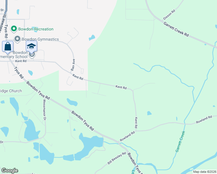map of restaurants, bars, coffee shops, grocery stores, and more near 545 Kent Street in Bowdon