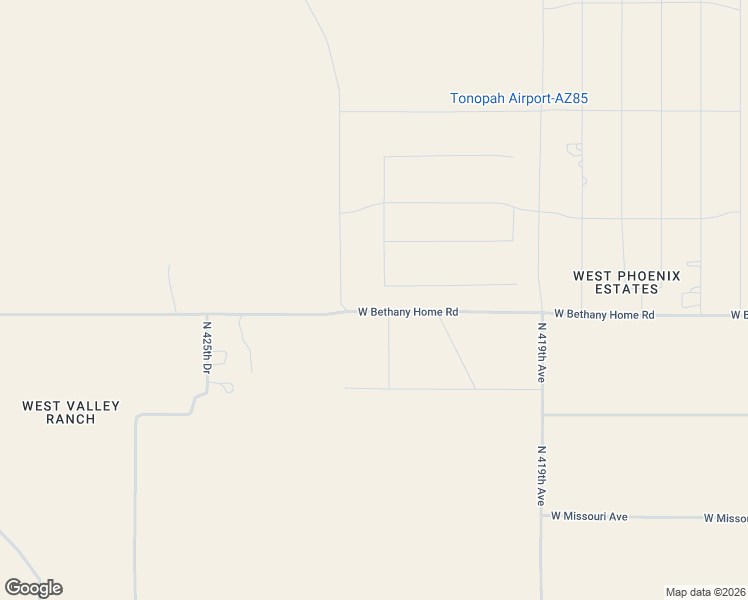 map of restaurants, bars, coffee shops, grocery stores, and more near 42272 West Bethany Home Road in Tonopah