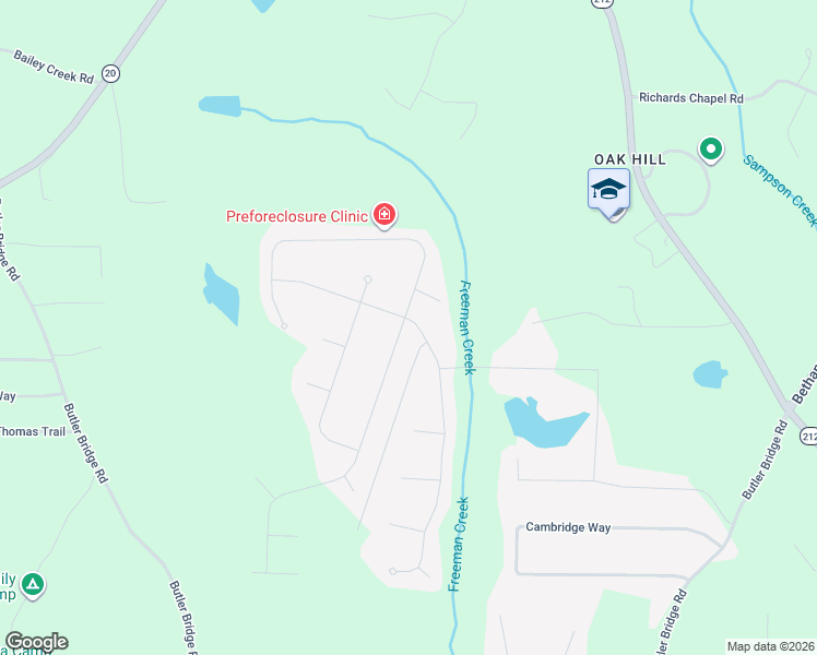 map of restaurants, bars, coffee shops, grocery stores, and more near 655 Freeman Drive in Covington