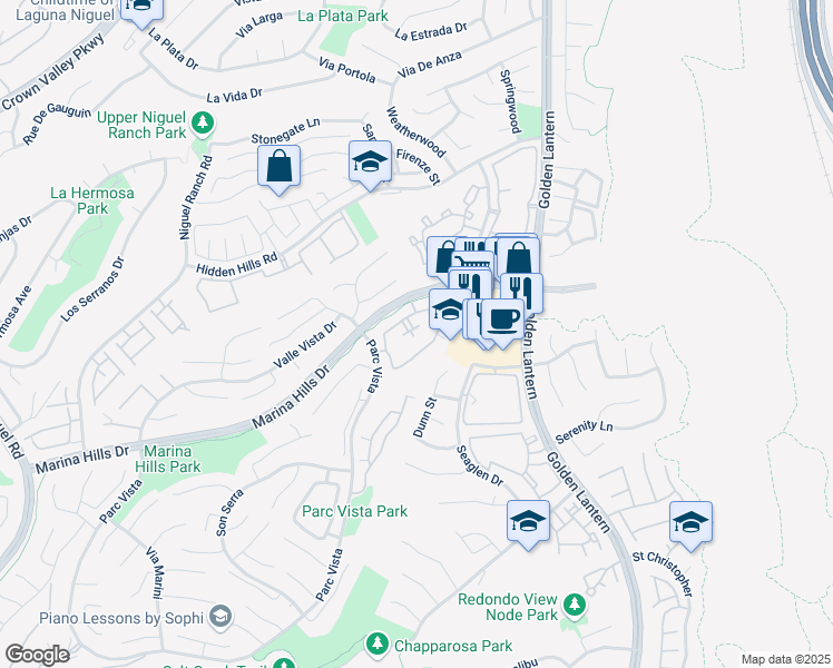 map of restaurants, bars, coffee shops, grocery stores, and more near 90 Chandon in Laguna Niguel